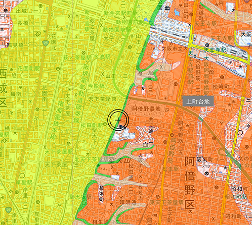 画像1 土地条件図（国土地理院）を加工して作成