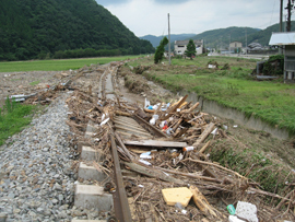  曲がった線路